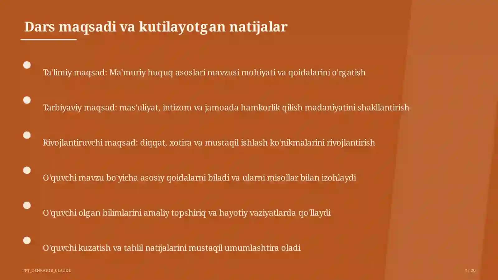 Ma'muriy huquq asoslari (10-sinf) 3