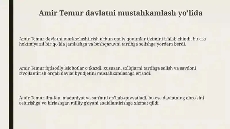 Amir TemurdavlatmustahkamlashyoʻlidaHindistonpodshohiBoburnibosibolish 3