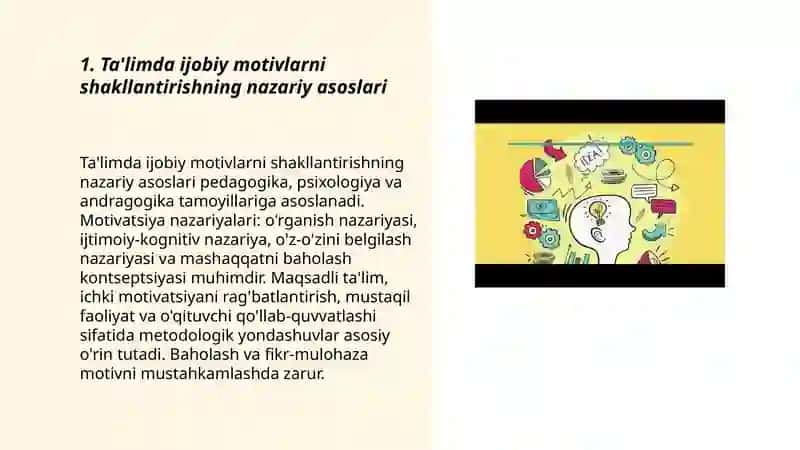 Ta'limga ijobiy motivlarni shakillantirish 3