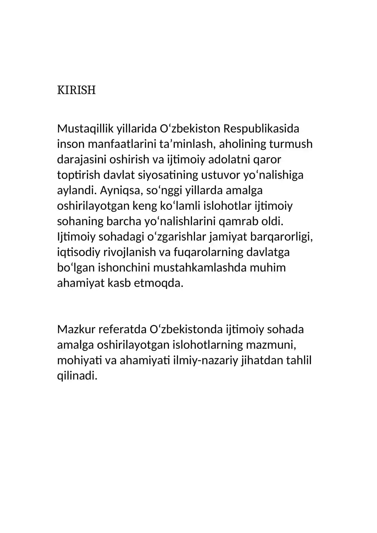 Oʻzbekistonda ijtimoiy sohada amalga oshirilayotgan oʻzgarishlar: mazmun va mohiyati 3