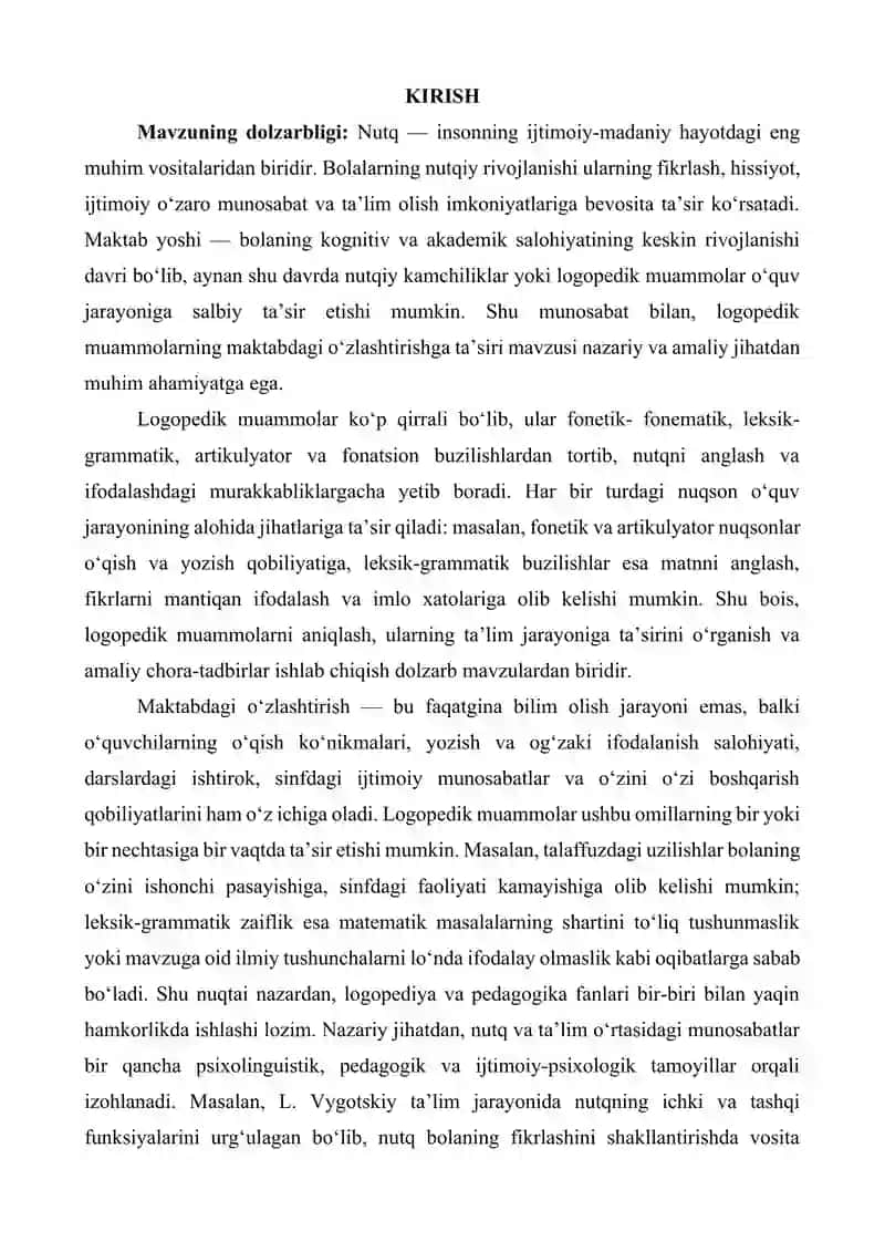 Logopedik muammolarning maktabdagi o'zlashtirishga ta'siri 3