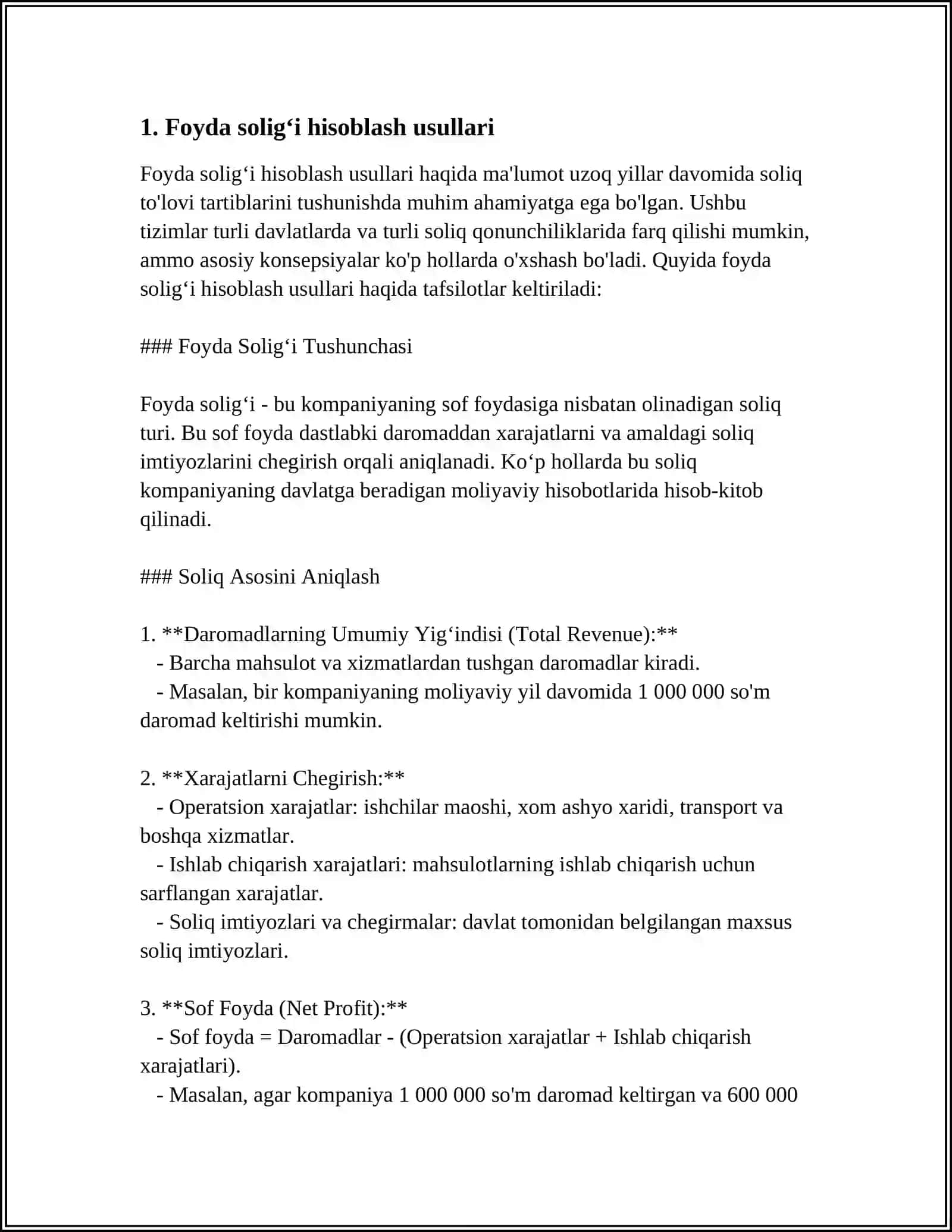 FOYDA SOLIGʻI 3