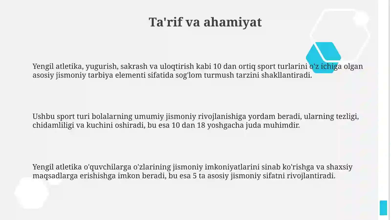 Jismoniy tarbiya tizimida yengil atletikaning oʻrni va ahamyati 3