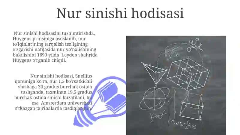 Sinish qonunini va Nyuton Gyuygens nazariyalari 3