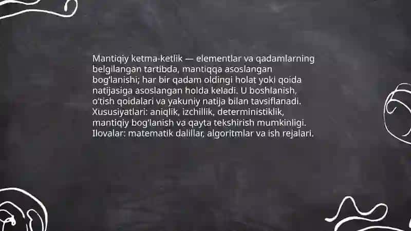 Mantiqiy ketma-ketlikni tuzish 3