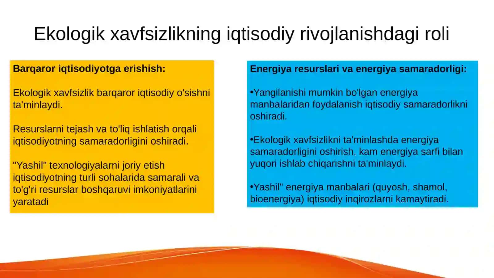Ekologik xavfsizlikni ta'minlash - iqtisodiy rivojlanishning muhim omili 3