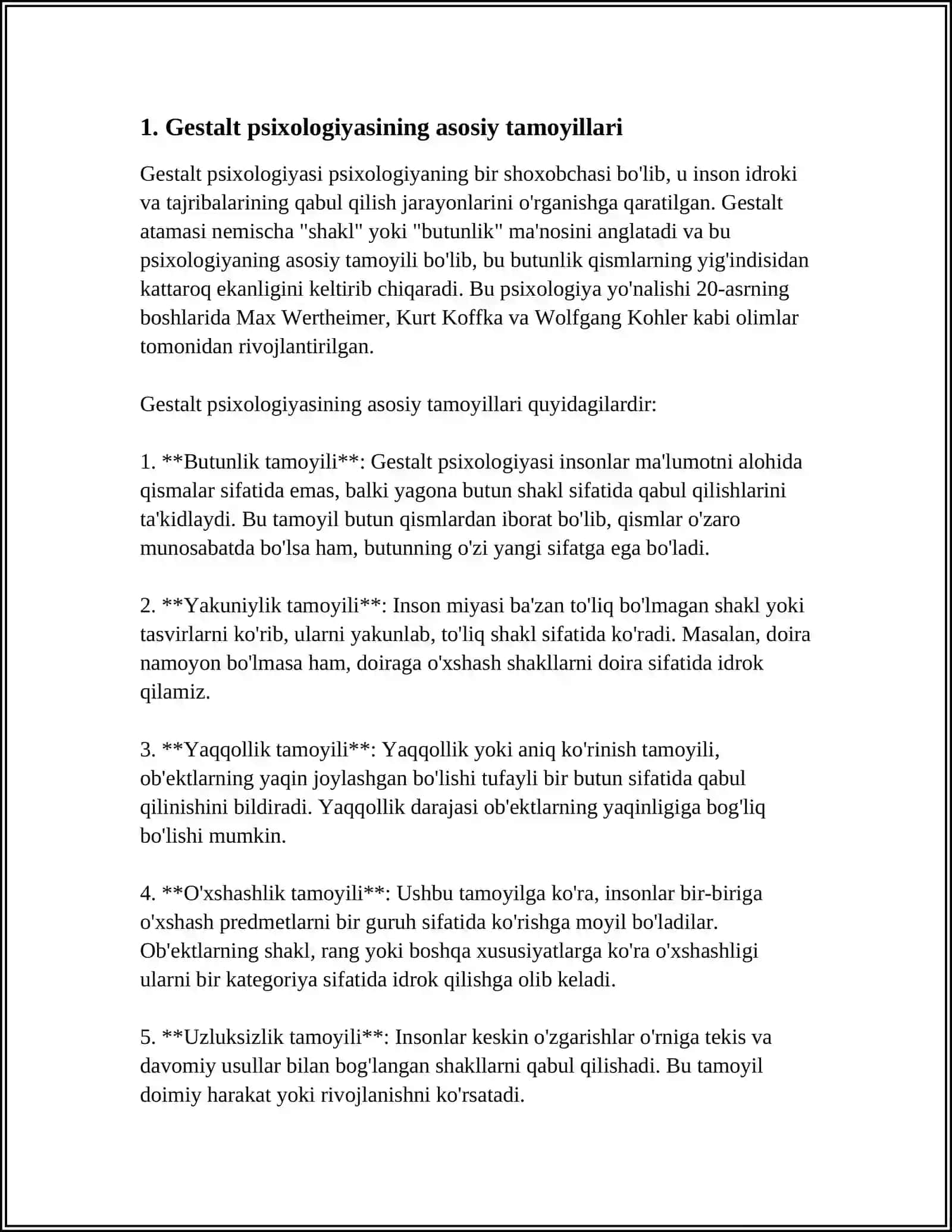 MUSTAQIL ISH Mavzu: GESHTALT PISIHOLOGIYASI 3