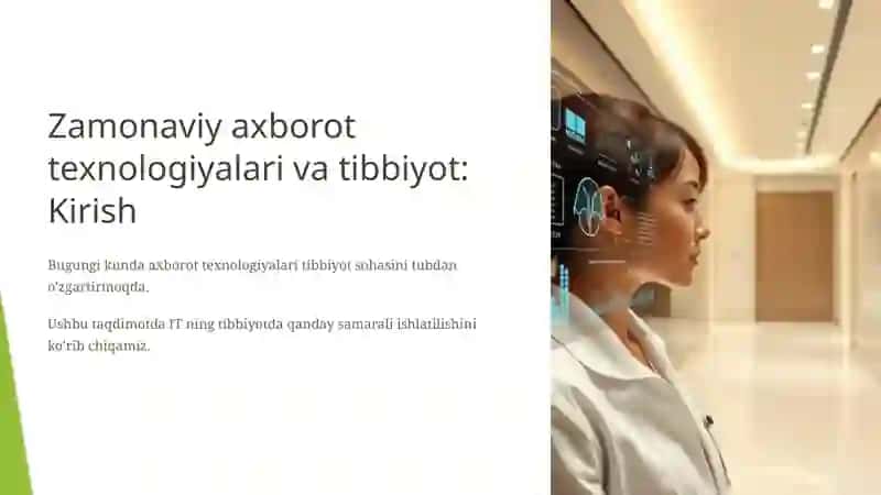 Zamonaviy axborot texnologiyalaridan bugungi kunda foydalanish darajasi, ularni tibbiyotning turli soxalarida ma'lumotlar to'plash 3