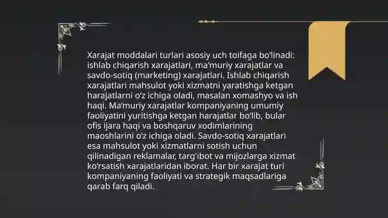 Pul oqimlari to‘g‘risidagi hisobotda aks ettirilgan xarajat moddalari auditi 3