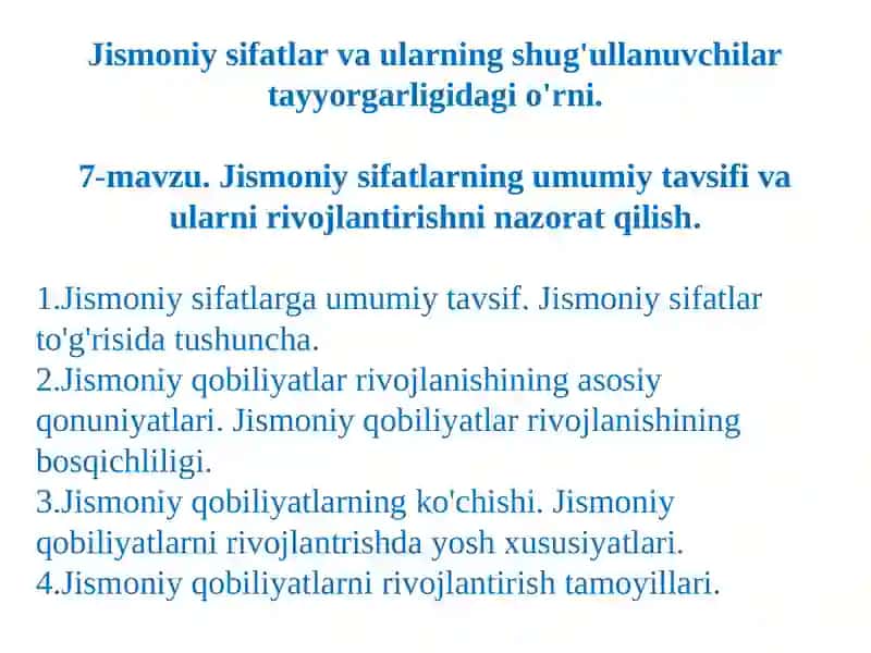Sport faoliyati (xotin qizlar sporti yo`nalishi bo’yicha)2-kurs talabalari uchun ma’ruzaning taqdimoti 3