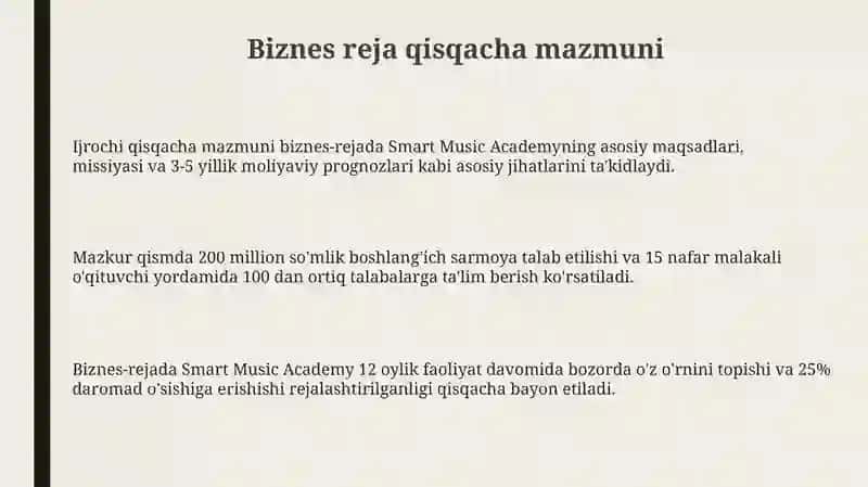 Biznes reja Smart music Academy 3