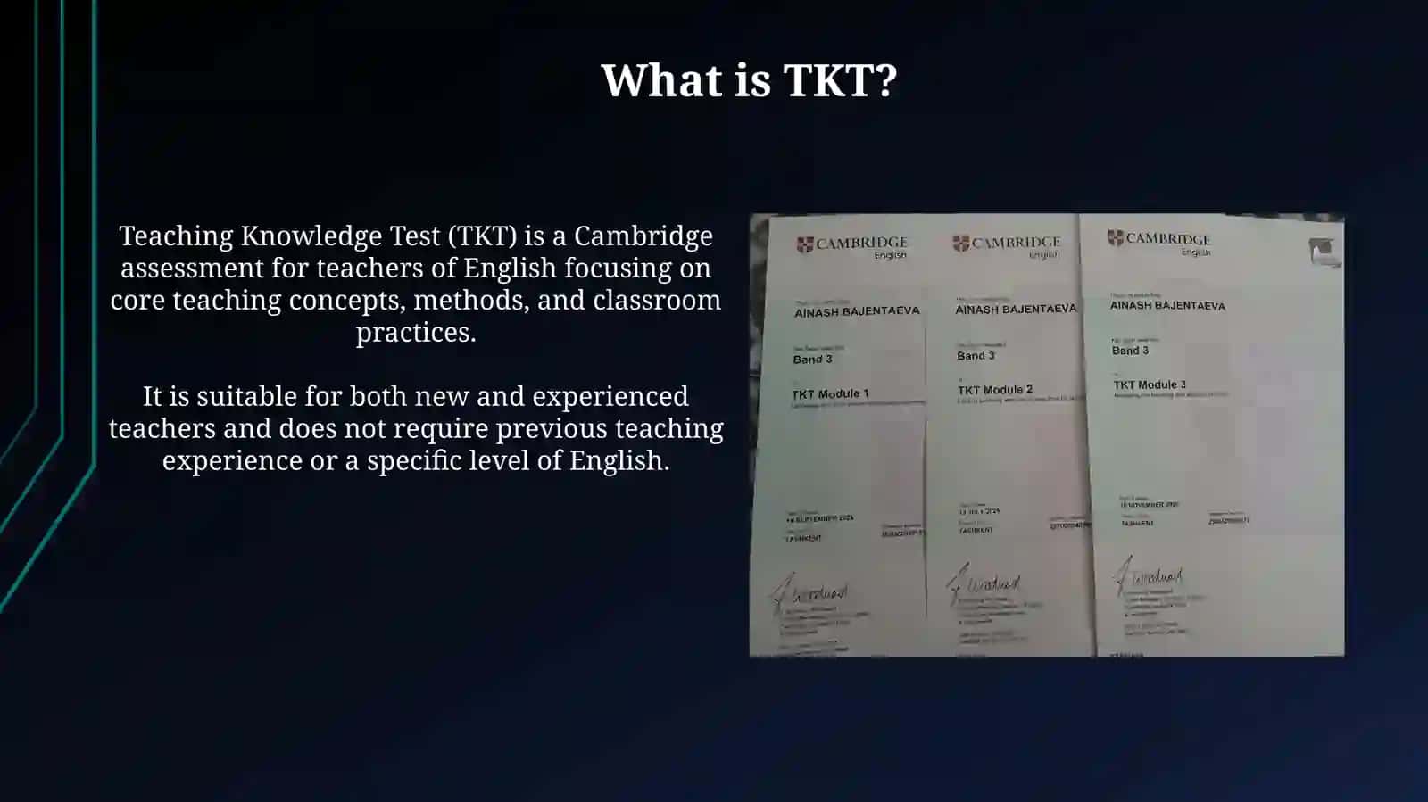TKT certificate 3