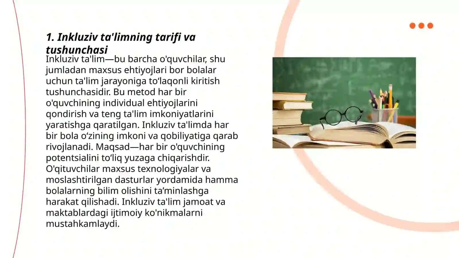 O'zbekistonda alohida ta'lim ehtiyojlariga muhtoj bo'lgan bolalar uchun inkluziv ta'lim 3