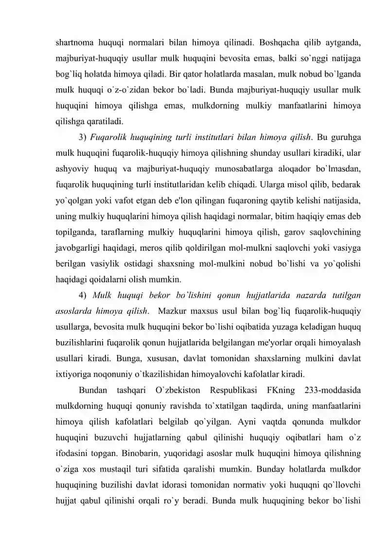 Mulk huquqi va boshqa ashyoviy huquqlarni himoya qilish 3