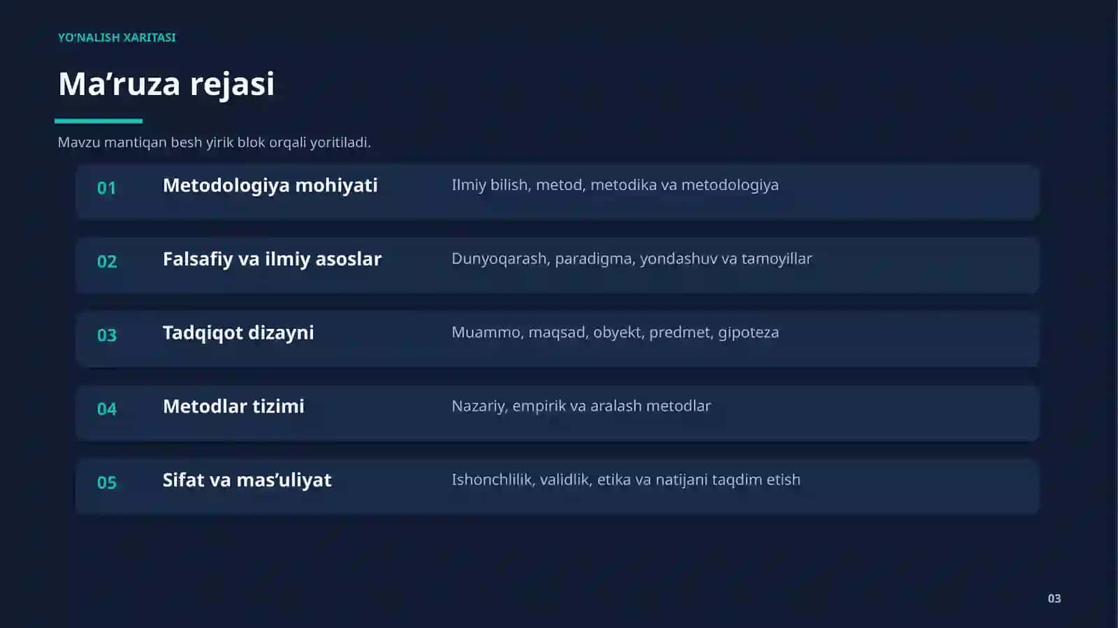 ILMIY TADQIQOT ISHLARINING METODOLOGIK ASOSLARI 3