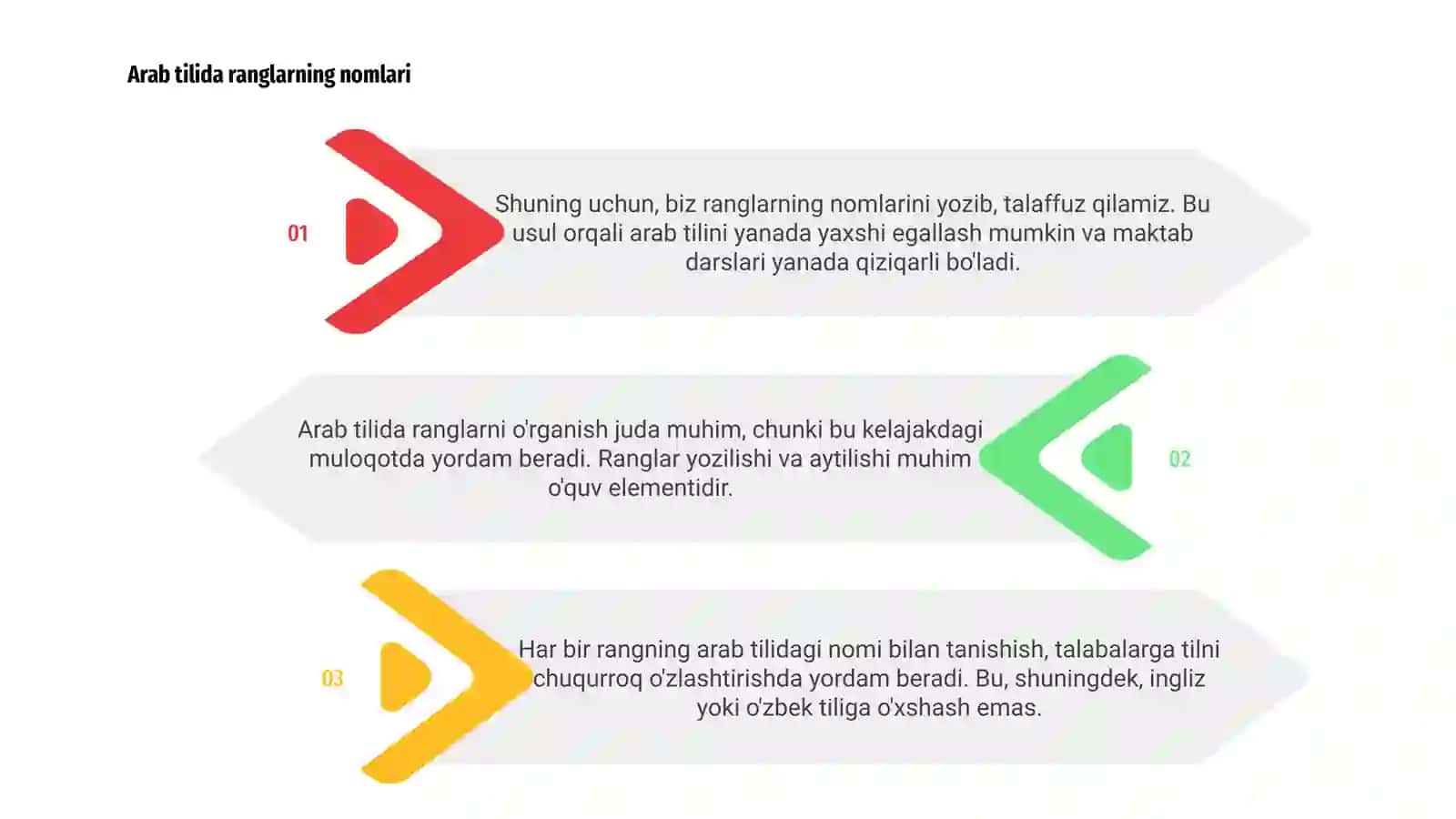 Arab tilida ranglarning nomlari 3