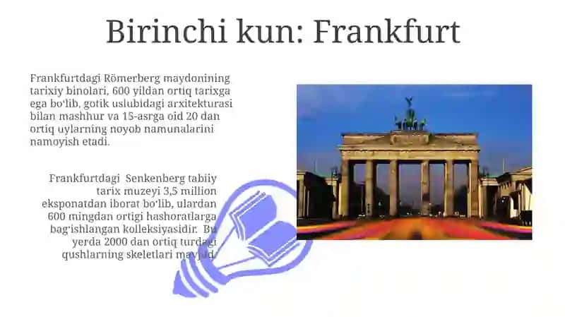 Germaniyabo'yicha 7 kunlik sayohattur paketi 3
