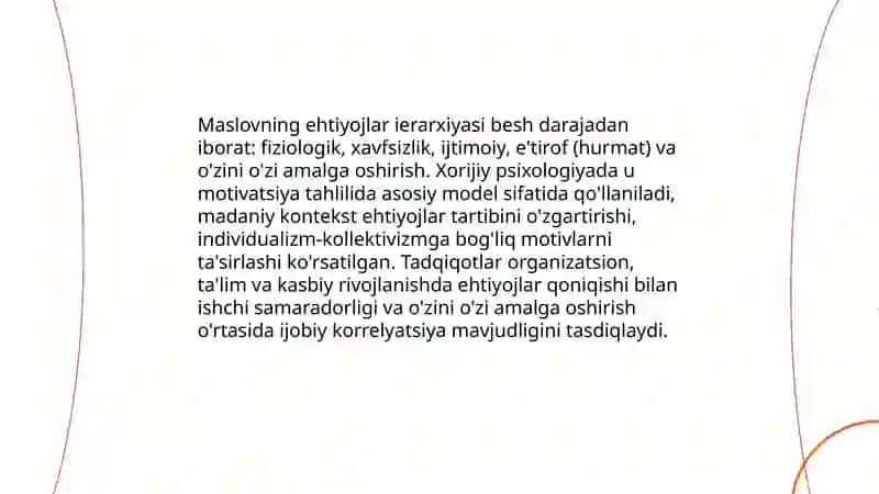 Xorij psixologiyasida motiv va motivatsiya muamosi 3