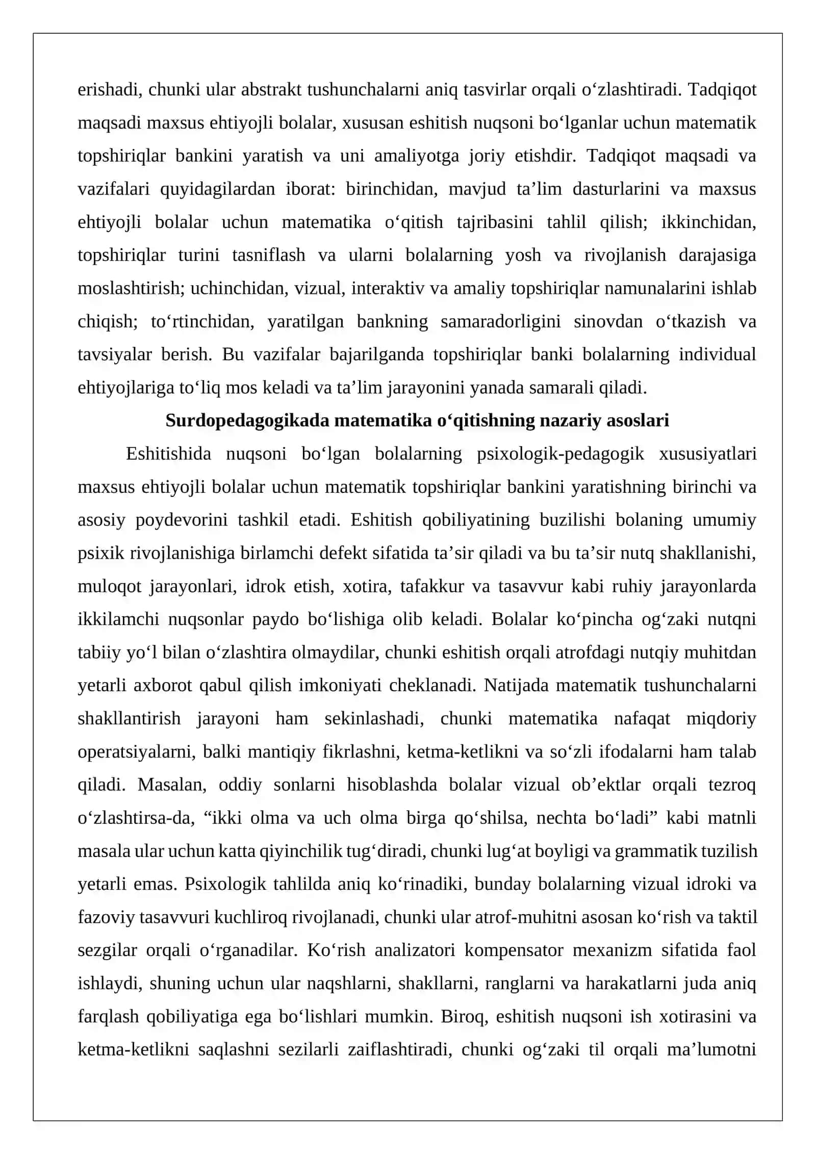 Maxsus ehtiyojli bolalar uchun matematik topshiriqlar bankini yaratish 3