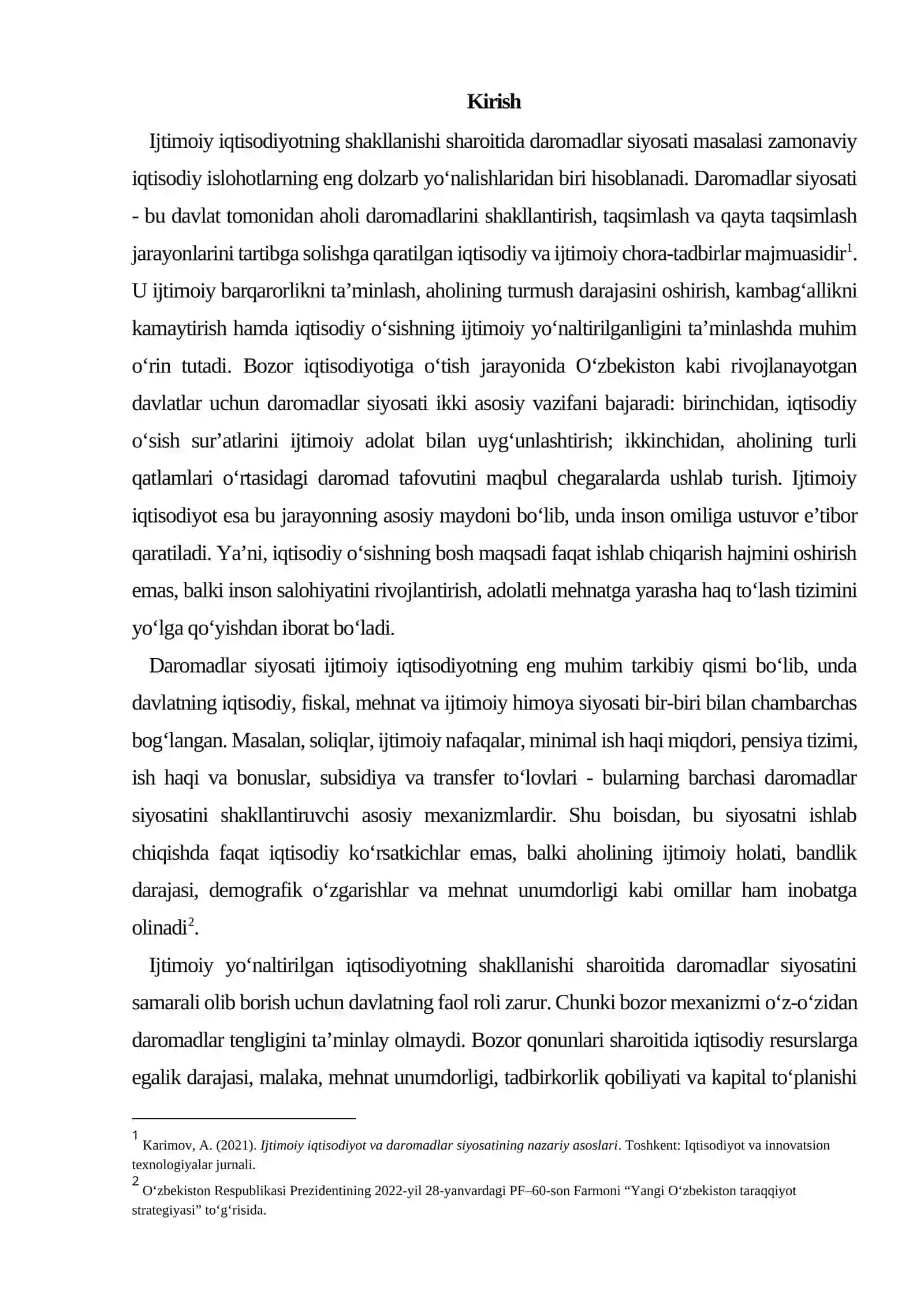 Ijtimoiy iqtisodiyotning shakllanishi sharoitida daromadlar 3