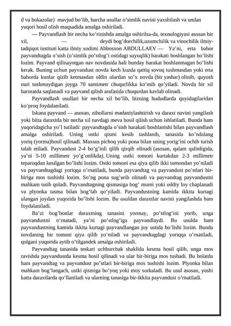 Mevali daraxtlarni payvandlash 3