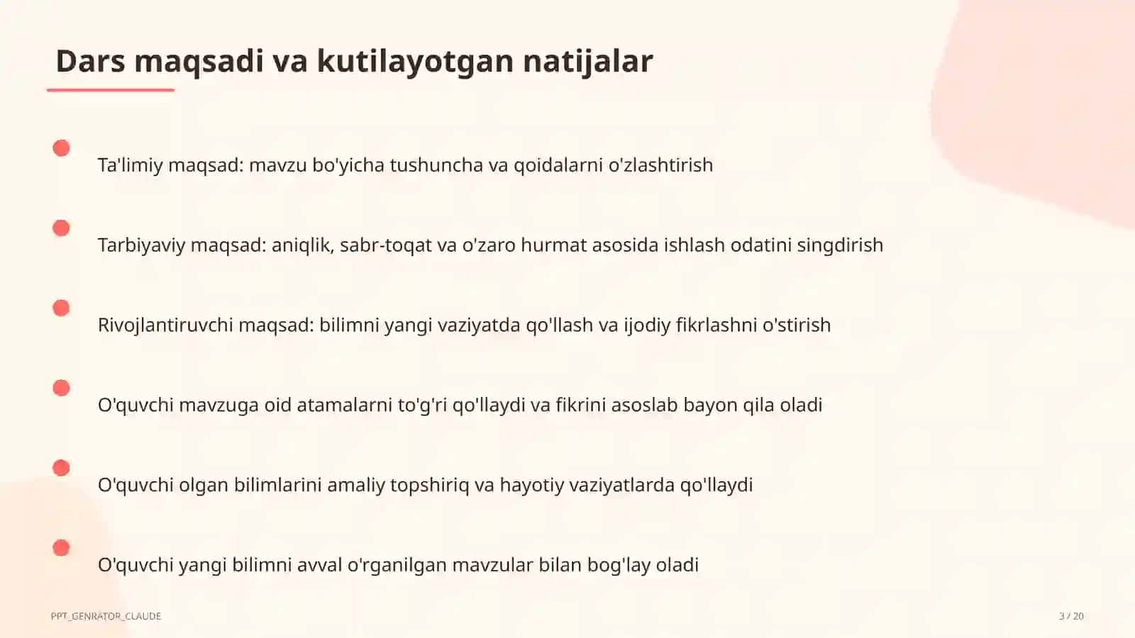 Yangi Milliy o'quv dasturi: asosiy o'zgarishlar 3