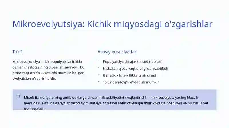 Mikroevolyutsiya va Makroevolyutsiya 3