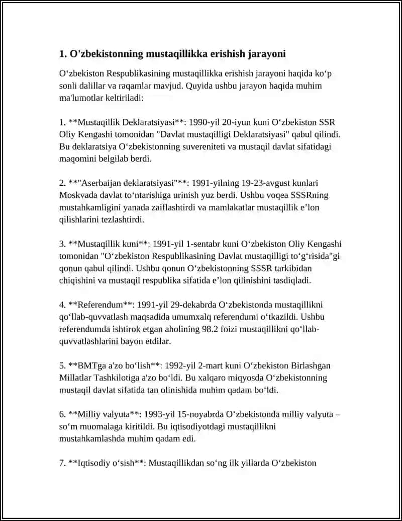 O'zbekistonning Mustaqillik Yillarida Iqtisodiy Rivojlanishi 3