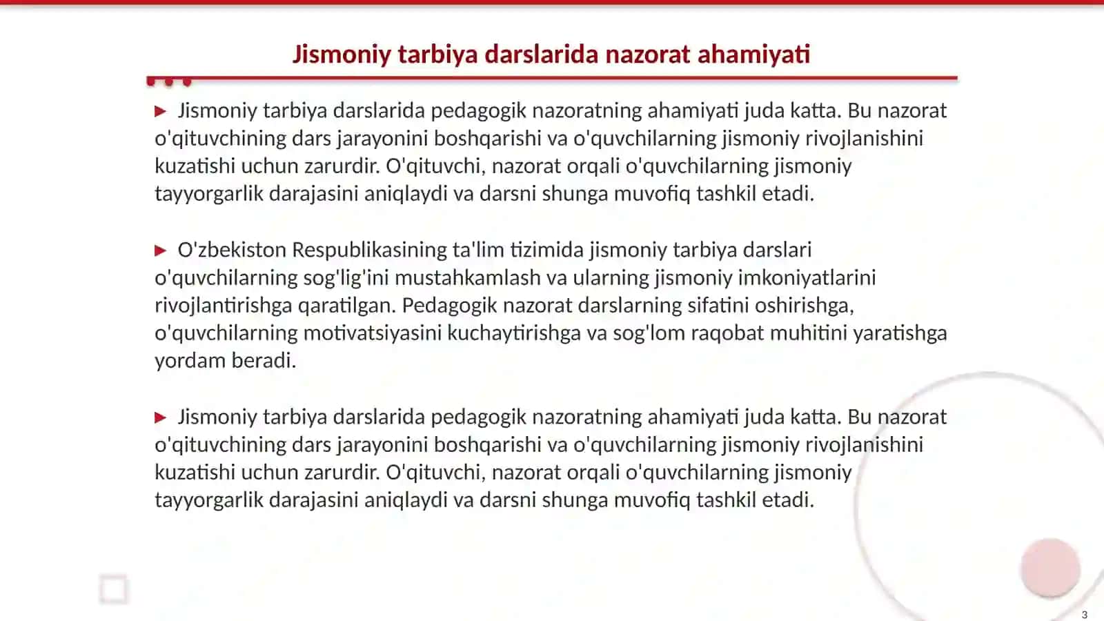 Jismoniy tarbiya darslaridapedagogik nazorat 3