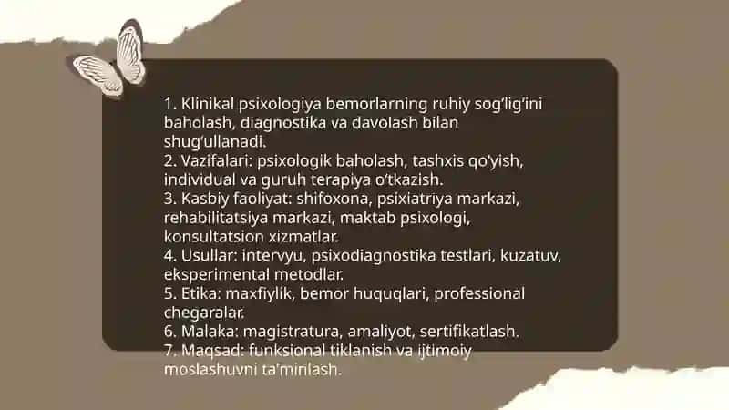 Psixologiya tarmoqlari va kasbiy faoliyati 3