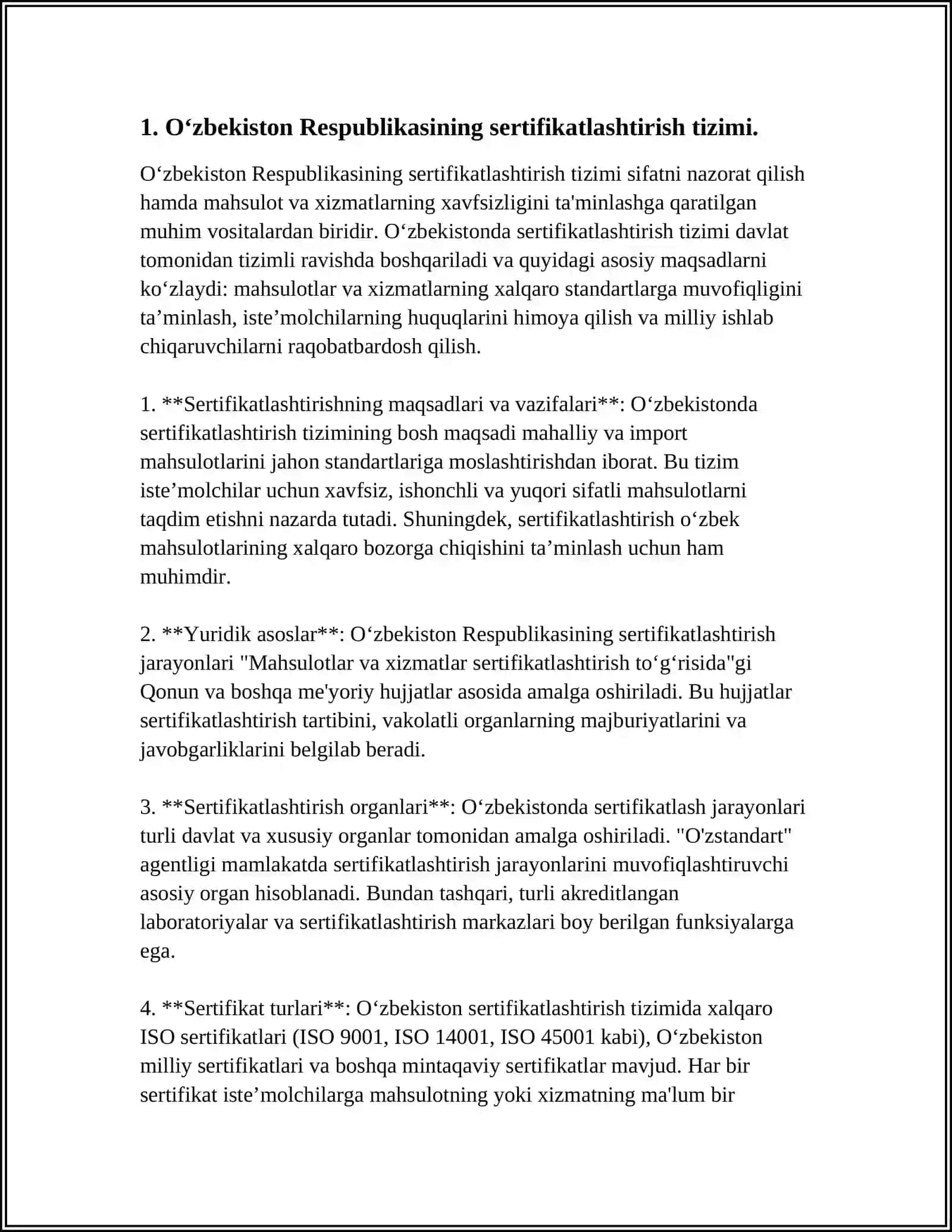 O‘zbekiston Respublikasining sertifikatlashtirish tizimi 3