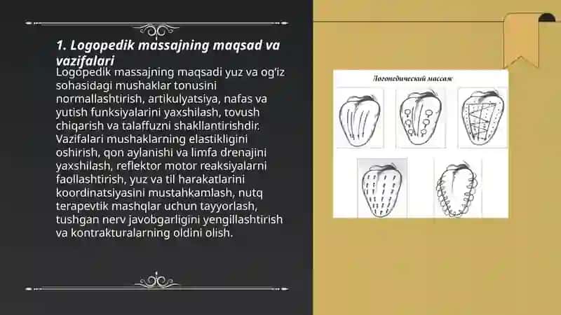 Logopedik massaj olib borish metodikasi.Komleks massaj harakatlari 3