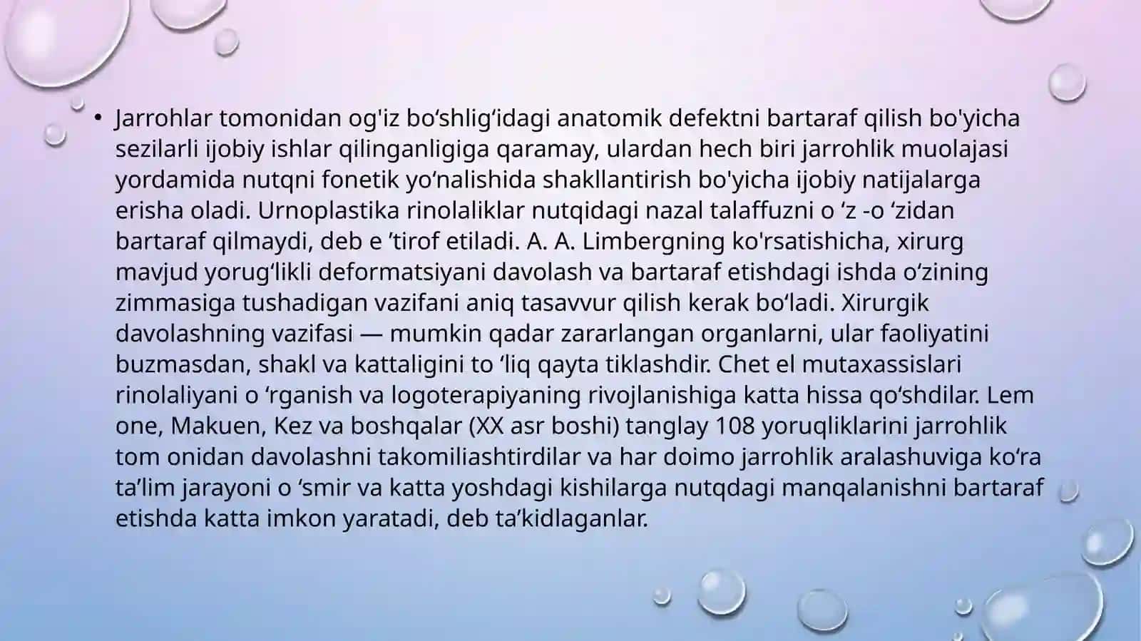 Rinolaliyani o`rganish tarixidan qisqacha ma`lumotlar va rinolalik bolalarga ko`rsatiladigan logopedik yordam. 3