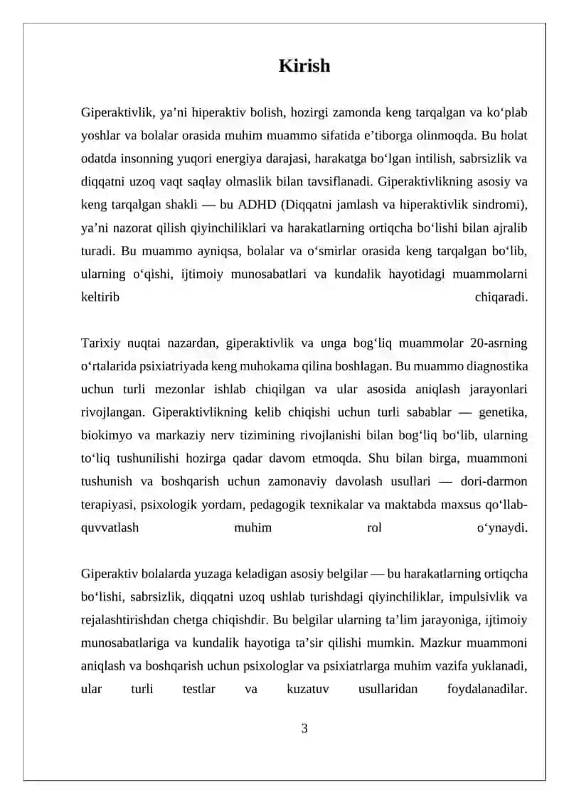 Hyperactivity in Children 3