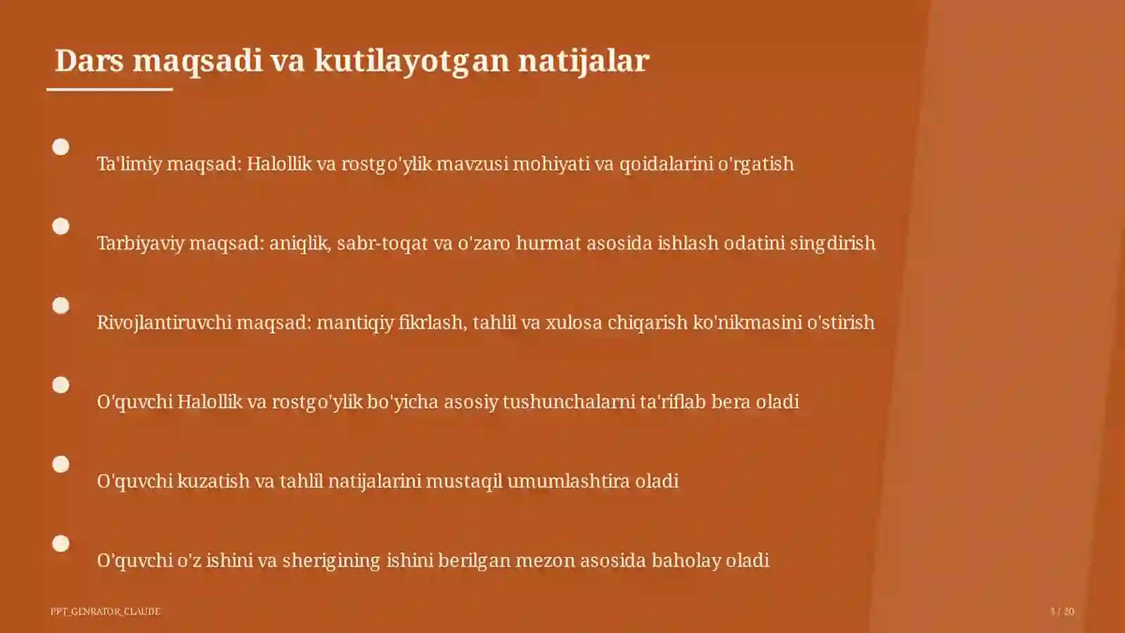 Halollik va rostgo'ylik (2-sinf) 3