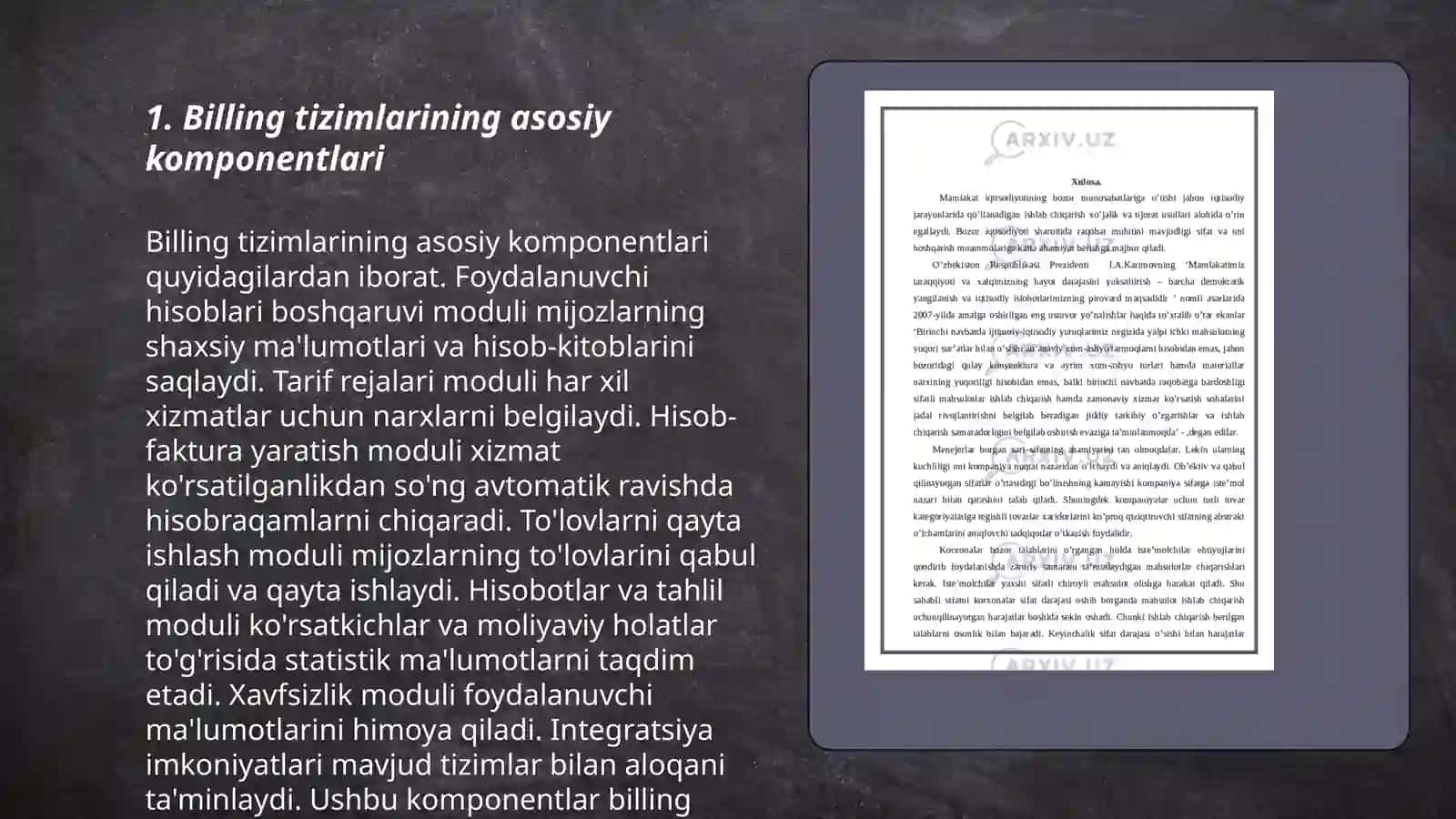 Billing tizimini ishlash texnologiyasi va iqtisodiyoda qoʻllash salmogʻi 3