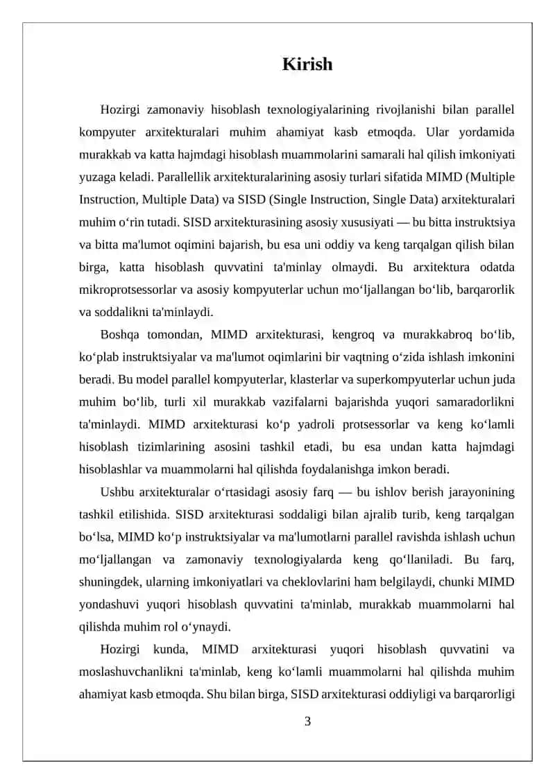 MIMD va SISD arxitekturalari 3