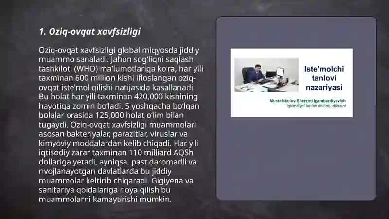 Oziq-ovqat xavfsizligi global miqyosda 3