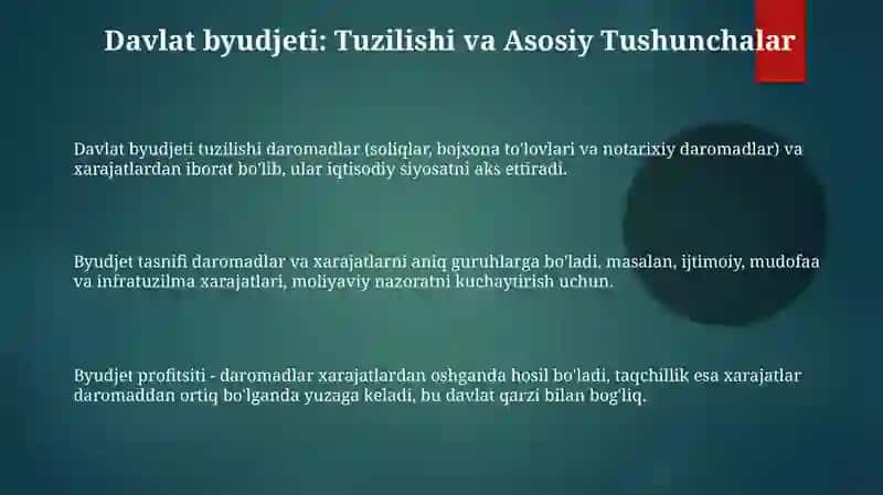 Davlat byudjeti: Tuzilishi va Tasnifi 3