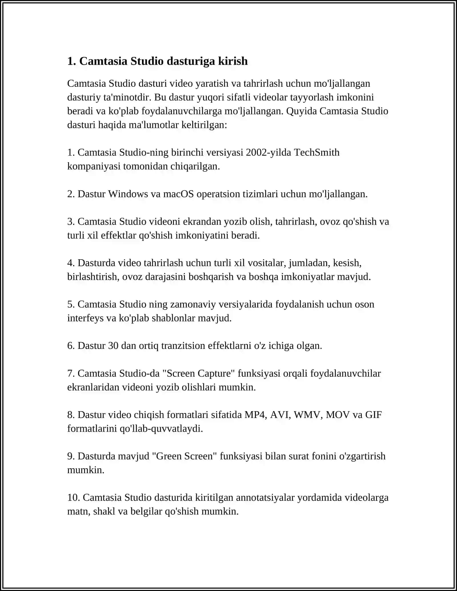CAMTASIA STUDIO DASTURI 3