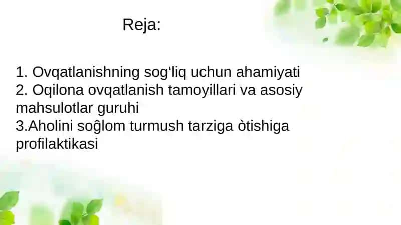 Ovqatlanishning Sog‘liq uchun Ahamiyati 3