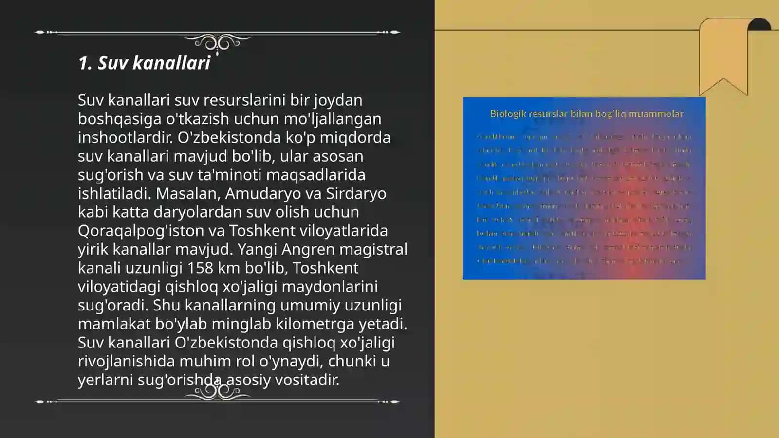 Suv Kanallari va Ulardan Foydalanish 3