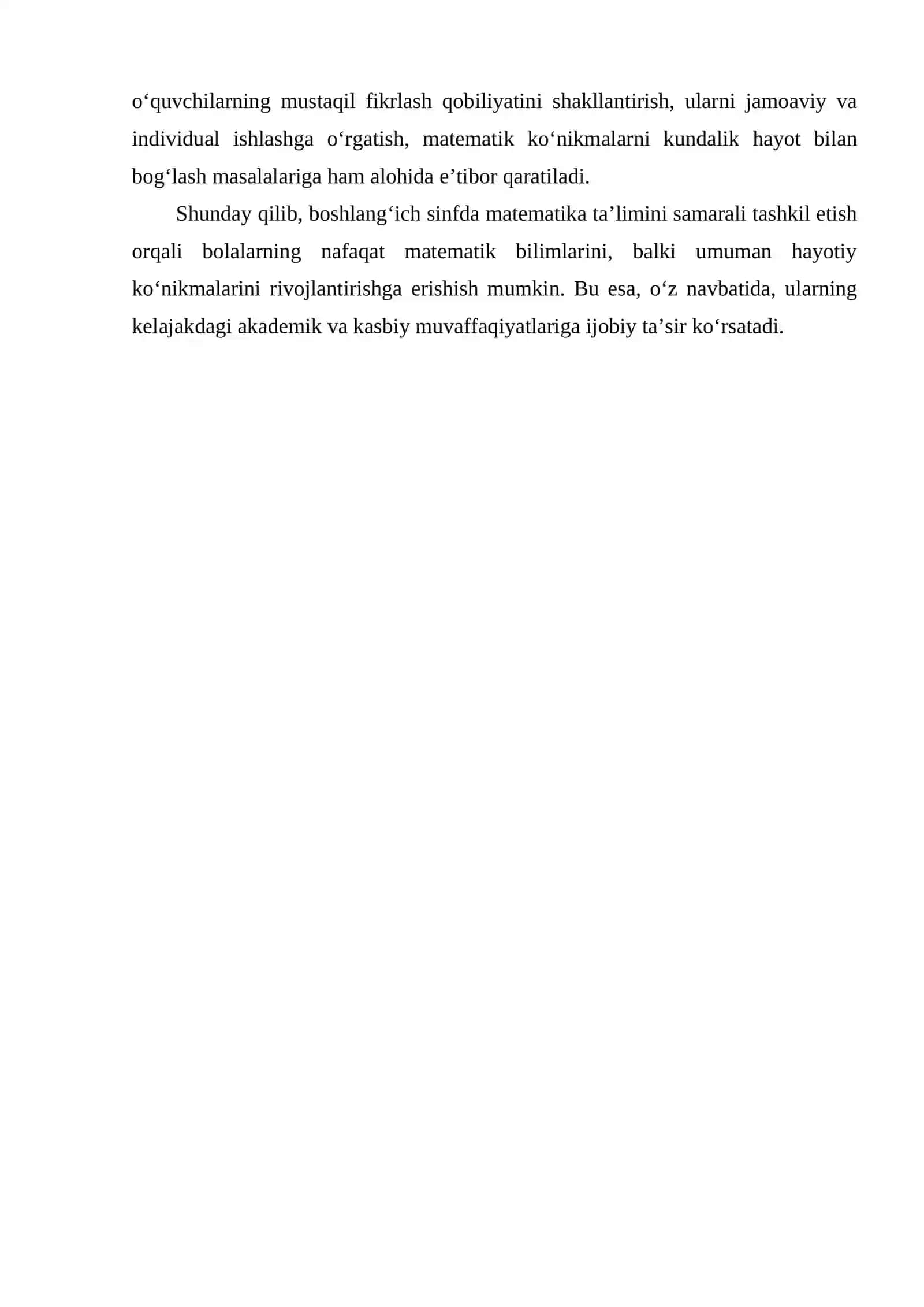 BOSHLANG‘ICH SINFDA MATEMATIKANI O‘QITISH JARAYONIDA O‘QUVCHILARNI FAOLLASHTIRISH USULLARI 3