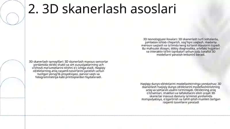 3D Texnologiyalari Asosida Ush O'Lchovli Ob'Ektlarni Modellashtirish 3