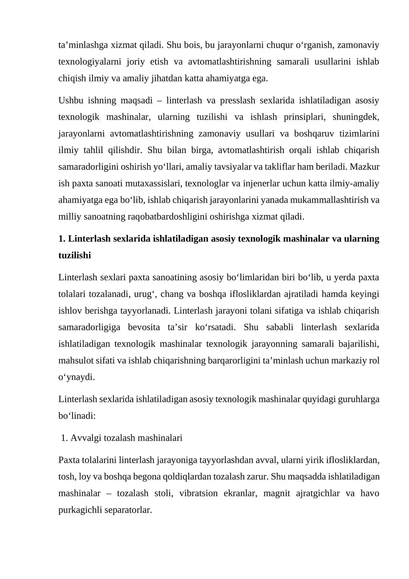Linterlash va presslash sexlaridagi asosiy texnologik mashinalarni avtomatlashtirish 3