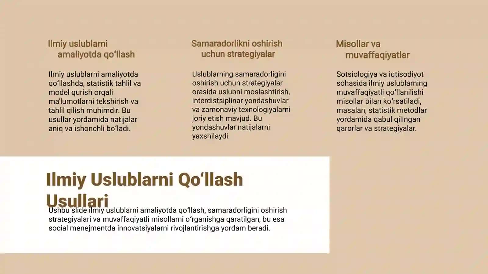 Ilmiy Uslublar 3