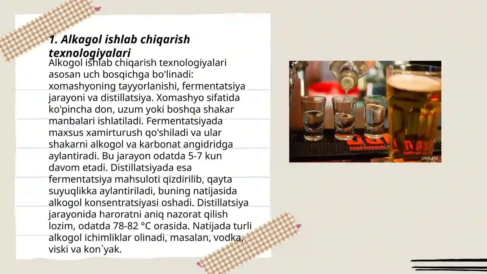 Alkagol ishlab chiqarish sanoati hamda ularning ikkilamchi resuslaridan foydalanish 3