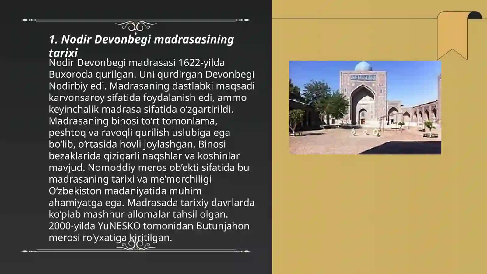 Nodir Devonbegi madrasasi 3