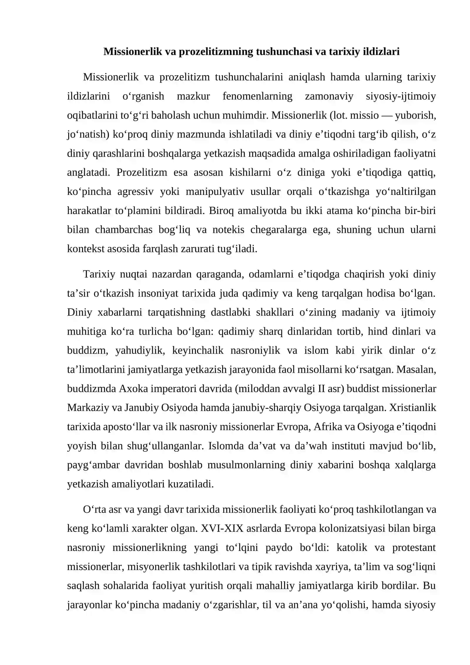 Missionerlik va prozelitizmning siyosiy-ijtimoiy xavfi 3