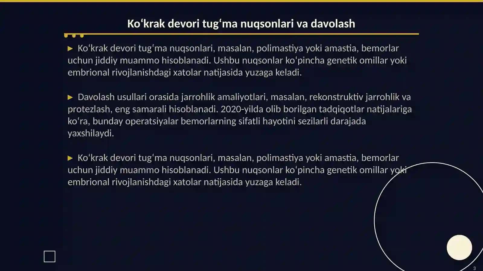 Ko‘krak devori tug‘ma va orttirilgan nuqsonlarida operatsiyalar 3